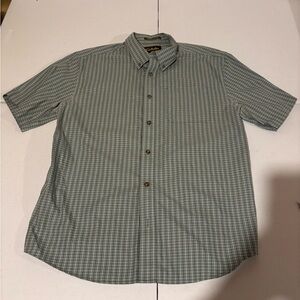 Cabelas Multicolor Plaid Button Down Casual Short Sleeve Shirt Men’s Size XL